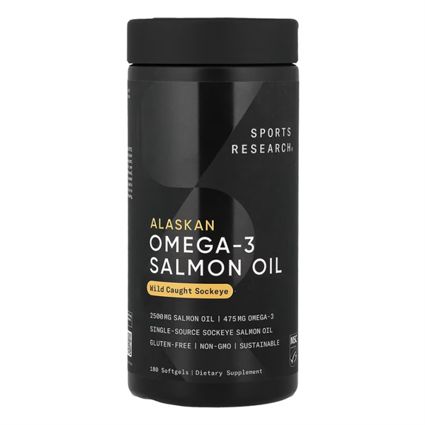  Viên uống bổ sung Sports Research Alaskan Omega 3 Salmon Oil 2500mg 180 viên 