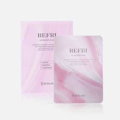  NK - Hộp 10 miếng mặt nạ dưỡng ẩm làm dịu da vải vi sợi Be’Balance Refri Micro Fiber Mask 