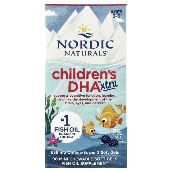  Viên nhai bổ sung DHA cho bé từ 3-6 tuổi Nordic Naturals Children’s DHA Xtra 636mg 90 viên 