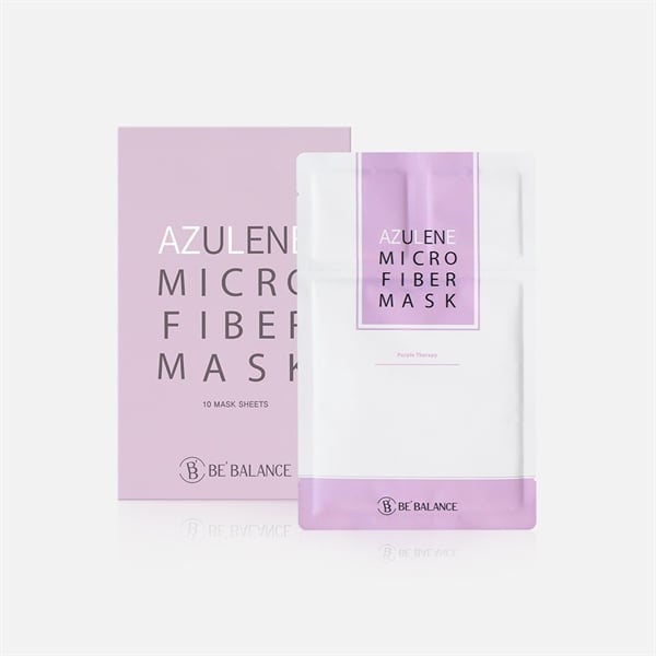  NK - Hộp 10 miếng mặt nạ làm dịu da vải vi sợi Be’Balance Azulene Micro Fiber Mask 