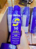  (SALE-T6/26) Xịt chống nắng Coppertone Sport Sunscreen Broad Spectrum SPF 50 Water Resistant Spray Sunscreen 5.5Oz 156g 