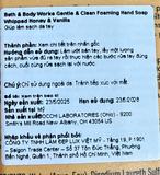 NK - Nước rửa tay dạng bọt BBW Gentle & Clean Foaming Hand Soap Whipped Honey & Vanilla 32Oz 946ml 