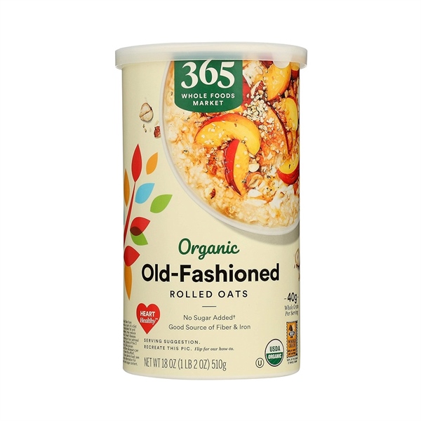  Yến mạch cán mỏng hữu cơ 365 by Whole Foods Market Organic Old Fashioned Rolled Oats 18Oz 510g 