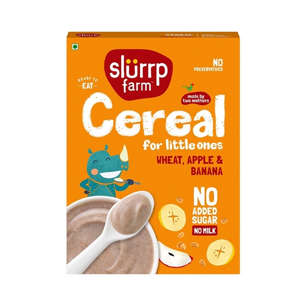  (SALE-T5/26) Bột ăn dặm Slurrp Farm Cereal – Wheat, Apple & Banana No Milk 7.05Oz 200g 
