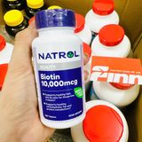  NK - Viên uống hỗ trợ mọc tóc Natrol Biotin 10000mcg Maxium 100 viên 