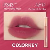  NK - Son Kem Lì Siêu Mịn Môi Colorkey P343 Soft Matte Water Tint 1,8g 