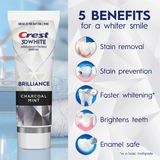  NK - Kem đánh răng giúp làm sạch, trắng răng Crest 3D White Brilliance Charcoal Mint Toothpaste 4.6Oz 130g 