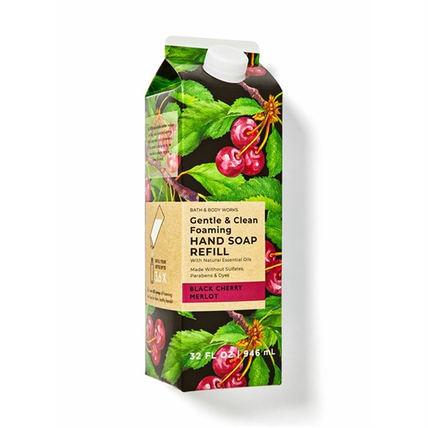  NK - Nước rửa tay dạng bọt BBW Gentle & Clean Foaming Hand Soap Refill Black Cherry Merlot 32Oz 946ml 
