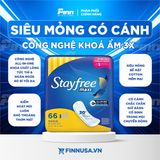  Băng vệ sinh Stayfree Ultra Delgada Regular con Alas Pastillas 22 miếng 