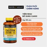  NK - Viên uống bổ sung Canxi Mason Natural Calcium vị Cafe Mocha Canxi 600mg + D3 100 viên 