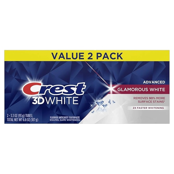  Sét 2 kem đánh răng Crest 3D White Advanced Glamorous White 6.6Oz 187g 