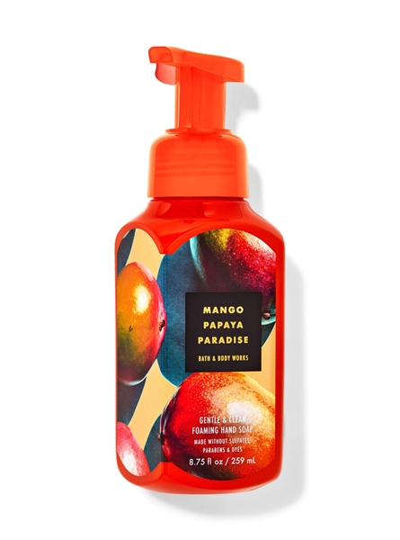  NK - Nước rửa tay dạng bọt BBW Gentle & Clean Foaming Hand Soap Mange Papaya Paradise 8.75Oz 259ml 