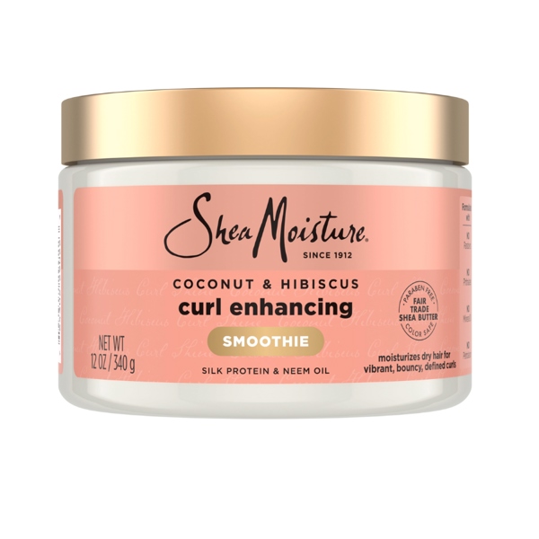  Kem dưỡng tóc xoăn SheaMoisture Smoothie Curl Enhancing Cream Coconut and Hibiscus 12Oz 340g 
