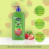  NK - Dầu gội xả cho bé Suave Kids 2-in-1 - Smoothing Strawberry Blast -18Oz 532ml 