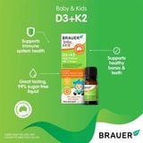  Thực phẩm bổ sung D3+K2 cho bé Brauer Baby & Kids D3 + K2 High Potency MK-7 Drops 10ml 