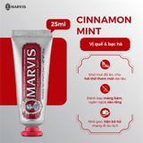  NK - Kem đánh răng giúp làm sạch mảng bám và khử mùi hôi miệng hương quế và bạc hà châu Âu Marvis Cinnamon Mint 1.3Oz 25ml 
