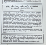  NK - Set dầu gội và dầu xả gừng Hà Thủ Ô Weilaiya Zingiber 20ml + 20mL 