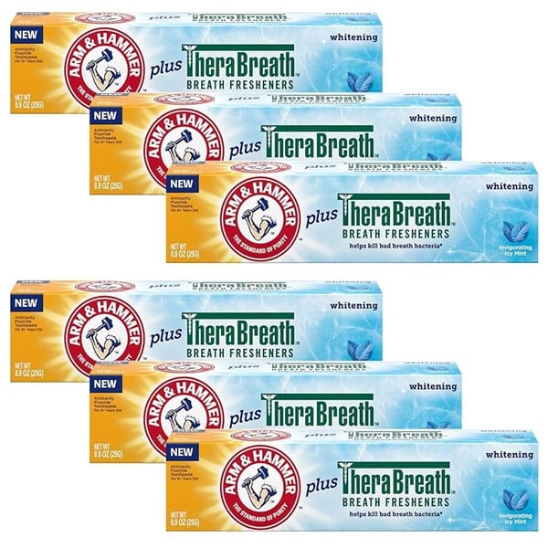  Kem đánh răng Arm & Hammer Plus Therabreath Whitening Icy Mint Toothpaste 0.9Oz 25g 