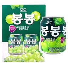  (S12/26) NK - Hộp 12 lon nước nho bóc vỏ Peeled Plam Grape Haitai 238ml 