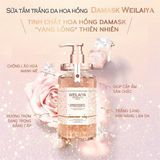  NK - Sữa tắm trắng da cánh hoa hồng Weilaiya Grand Rose Extracts Whitening Shower Gel 15.84Oz 450ml 