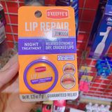  (SALE-SNL) Son dưỡng môi không mùi O'Keeffe's Lip Repair Night Treatment Unflavored Lip Balm 0.25Oz 7g 