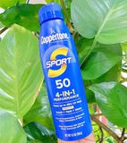  (SALE-T6/26) Xịt chống nắng Coppertone Sport Sunscreen Broad Spectrum SPF 50 Water Resistant Spray Sunscreen 5.5Oz 156g 