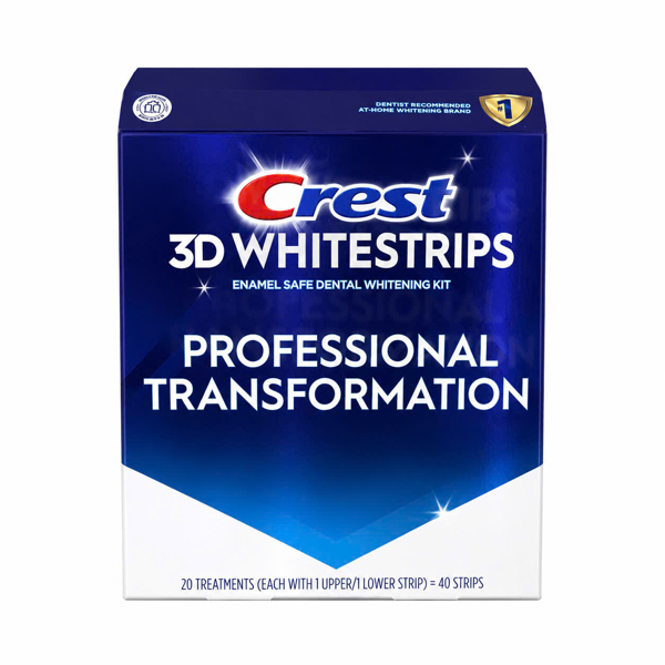  Hộp 20 cặp (40 miếng) dán trắng răng Crest 3D Whitestrips Professional Transformation Enamel Safe Dental Whitening Kit 
