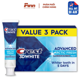  Set 3 kem đánh răng Crest 3D White Advanced With Stain-Blasting Foam Arctic Fresh 280g 