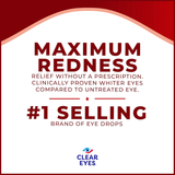  Nước Nhỏ Mắt Giảm Khô Đỏ Mắt Clear Eyes Maximum Redness Relief 0.5Oz 15ml (Chai) 