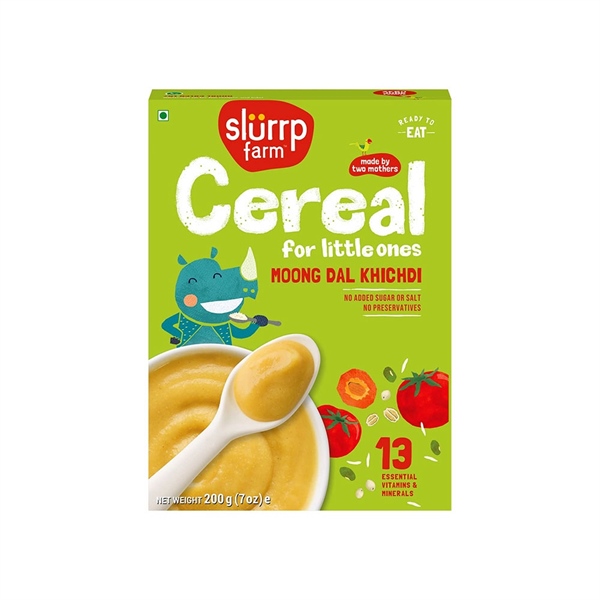  (SALE-T6/26) Bột ăn dặm Slurrp Farm Cereal Moong Dal Khichdi No Milk 7.05Oz 200g 