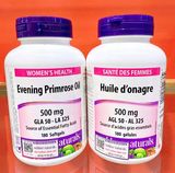  NK - Viên uống tinh dầu hoa anh thảo Webber Naturals Evening Primrose Oil GLA 50 180 viên 