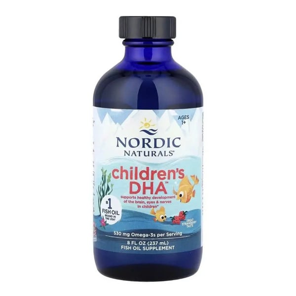  NK - Thực phẩm bổ sung Omega3 cho bé trên 1 tuổi dạng siro hương dâu Nordic Naturals Children's DHA 530mg 8Oz 237ml 