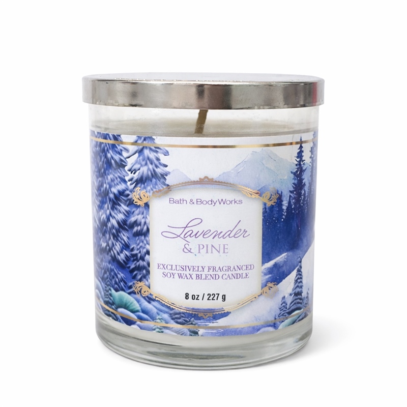  Nến thơm 1 bấc BBW Lavender & Pine 8Oz 227g 