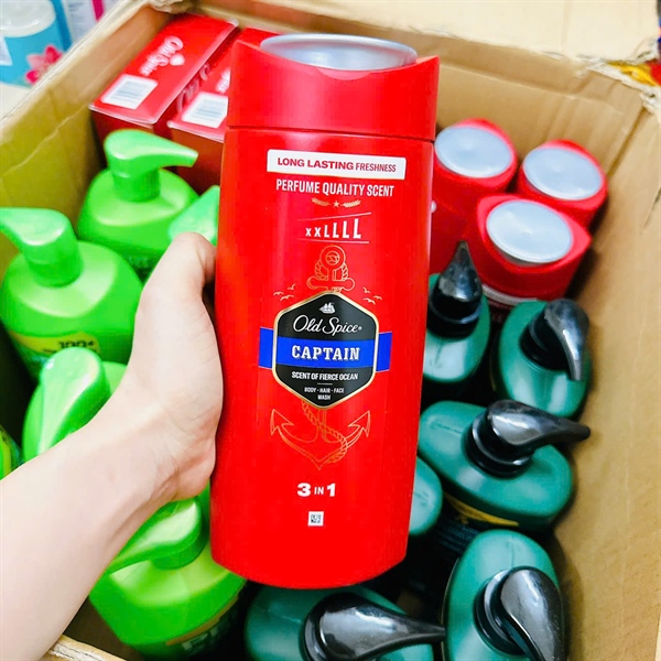 Sữa tắm Old Spice Captain 3-in-1 Body + Hair + Face Wash 650ml