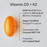  Vitamin D3 K2 Sports Research 2500IU + 100mcg MK7 60 (Viên) Nang Chay – Hỗ Trợ Xương Khớp, Tăng Hấp Thụ Canxi, Chuẩn Non-GMO Mỹ 