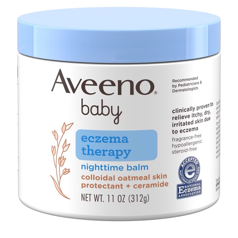  Kem dưỡng ẩm ngừa chàm da chiết xuất yến mạch cho bé Aveeno Baby Eczema Therapy Nighttime Balm for Eczema Relief 11Oz 312g 