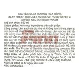  NK - Sữa tắm Olay Fresh Outlast – Notes of Rose Water & Sweet Nectar 24HR Fresh Vibes Body Wash 650ml 22Oz 
