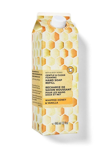  NK - Nước rửa tay dạng bọt BBW Gentle & Clean Foaming Hand Soap Whipped Honey & Vanilla 32Oz 946ml 