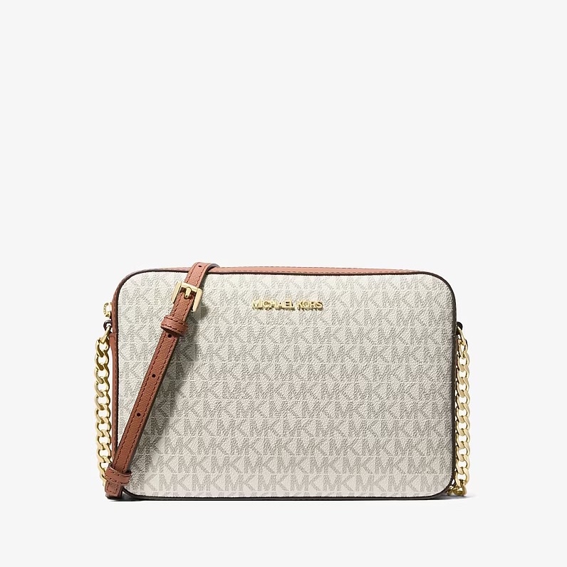  Túi MK Jet Set Large Printed Logo Crossbody Bag Color Vanilla 35F8GTTC3B 
