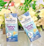  NK - Siro bổ sung Omega 3, Vitamin D3 phát triển trí não cho bé sơ sinh Nordic Naturals Baby's DHA Liquid with Dropper 1050mg 2Oz 60ml 