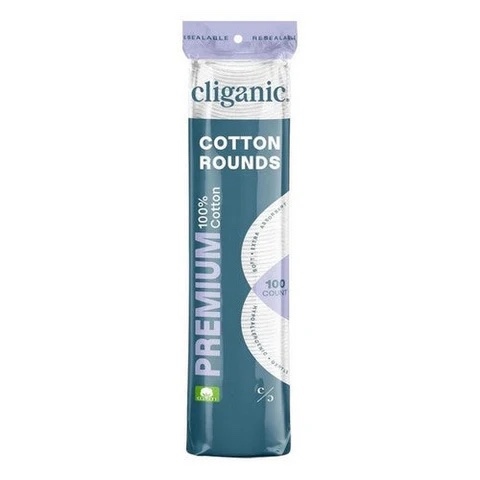  Bông tẩy trang Cliganic Premium Cotton Rounds for Face 100 miếng 