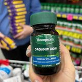  (Úc) Viên uống bổ sung sắt hữu cơ Thompson’s Organic Iron 30 viên 