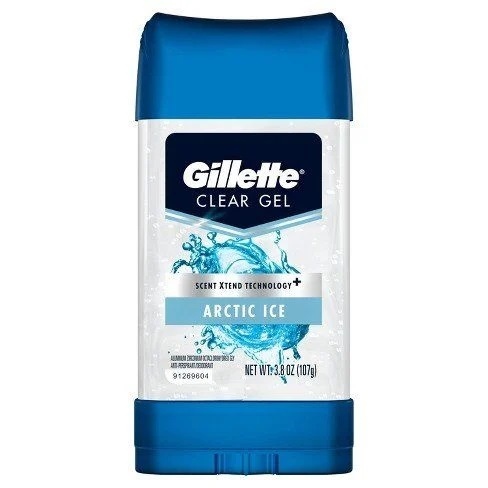  NK - Lăn khử mùi Gillette Clear Gel Antiperspirant/Deodorant – Clear Shield Arctic Ice – 72HR Sweat Protection (3.8 oz / 107 g) 