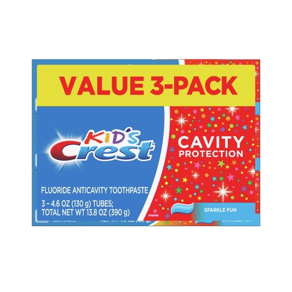  Kem đánh răng Crest Kids' Cavity Protection Toothpaste Sparkle Fun Flavor 13.8Oz 391g 