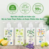 NK - Nước rửa bình sữa, rau củ quả và chén bát thuần chay đậm đặc Atono2 cho bé từ 0M+ Hương nho mẫu đơn dạng chai 480g 