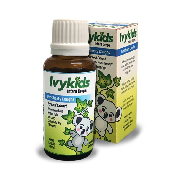  (Úc) Tinh chất trị ho cho bé chiết xuất từ lá cao thường xuân IvyKids Infant Drop For Chesty Coughs 20ml 