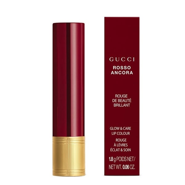  Son dưỡng Gucci Rosso Ancora Rouge De Beauté Brillant Glow & Care Lip Colour 509 0.06Oz 1.8g 