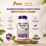  NK - Viên uống bổ sung Webber Naturals Magnesium Bisglycinate 200mg lọ 60 viên 