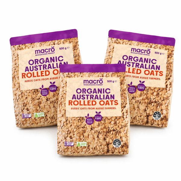  (Úc) Yến mạch cán dẹt hữu cơ Macro Organic Australian Rolled Oats 500g 
