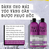  Cặp Dầu Gội Xả TIGI Bed Head Dumb Blonde 750ml x2 – Phục Hồi Tóc Tẩy, Tóc Nhuộm, Giữ Màu, Giảm Khô Xơ 